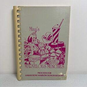 Maui’s Marvelous Munchies VTG Spiral Cookbook Hawaii Bone Marrow Donor Society